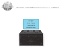 McIntosh MC-8207 - Owners manual 